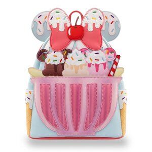 VERY RARE Disney Loungefly Minnie Mouse Sweet Treats Ice Cream Mini Backpack NWT